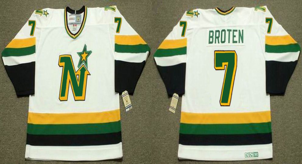 2019 Men Dallas Stars #7 Broten White CCM NHL jerseys1->dallas stars->NHL Jersey